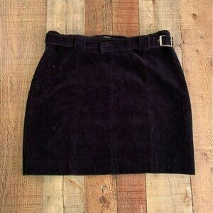 Urban outfitters navy blue corduroy mini skirt with belt -M